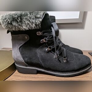 Blondo Leather Waterproof Insulated Winter Boots Black & Gray Women's Sz 12